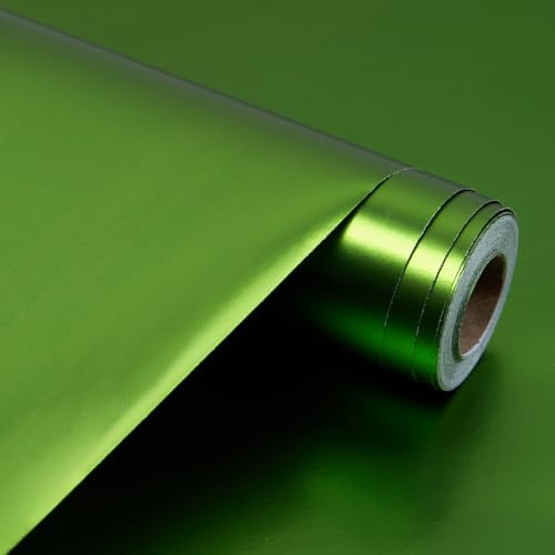 Rollo de papel de regalo verde mate, 43 cm x 12 m, color liso, perlado y brillante, ideal para bodas, Navidad, cumpleaños, fiestas y festivales