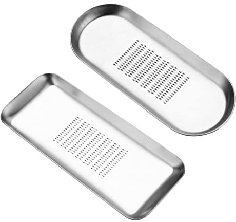 BAZEITFLOW Rallador De Jengibre y De Acero Inoxidable, 2 Piezas (cuadrado y Ovalado), Herramienta Para Moler Alimentos, Cuchillas Afiladas, Tamaño Compacto, Uso Cocina