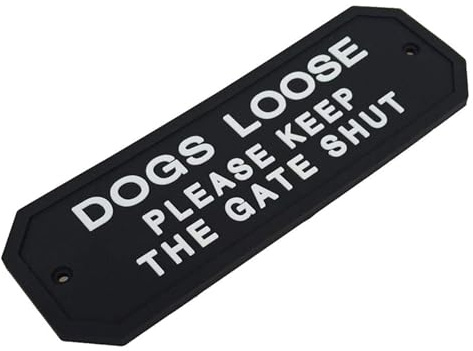 DOUDINGMAO Cartello di avvertimento facile da vedere per uso esterno, in silicone flessibile, per cancelli allentati per cani, decorazione per casa e giardino