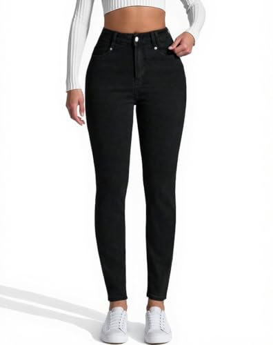 vittorio y Jeans Donna Skinny Push-Up Slim Fit - Modello Snellente Elasticizzato (IT, Testo, M, Regular, Regular, Nero)