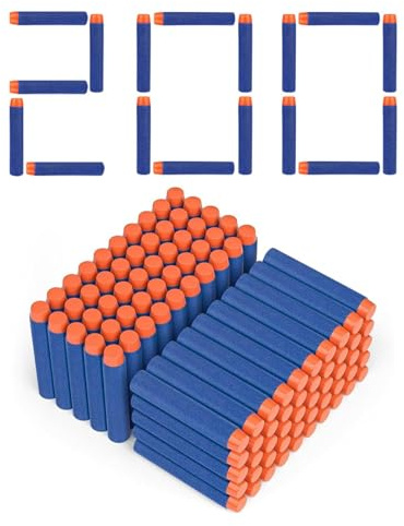 LAIVIYA Balas Nerf, 200PCS Dardos Nerf, 7.2cm Balas Pistola Juguete ParaNerf Series Blasters, Dardos Espuma Recarga, NerfDarts para Blaster, Regalo De Fiesta (Azul)