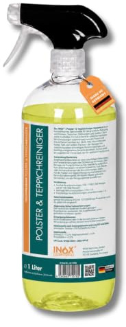 INOX Nettoyant concentré pour coussins et tapis | Nettoyant en profondeur pour coussins, tapis et sièges de voiture | Élimine les taches et odeurs tenaces | Parfum frais d'agrumes (1 litre)