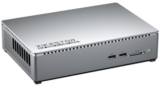 XikeStor FS5104DH - Servidor NAS All-Flash para almacenamiento en la nube privada, 4 ranuras M.2, 4 puertos de 10 GbE (2 RJ45 y 2 SFP+) | Procesador Intel i5-12450H | 16GB DDR5 RAM | Sin OS