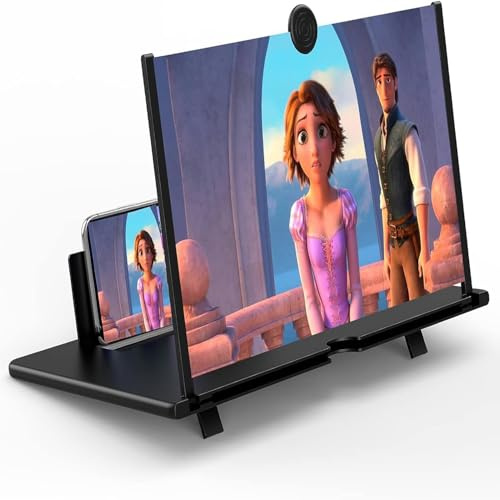 Divons Amplificador Pantalla móvil, 20 Pulgadas HD Pantalla Aumento movil, para Todos los Smartphones, antiluz Azul, Lupa Pantalla movil 3D para Ver vídeos de películas