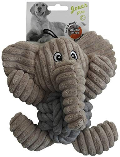 Aimé - Jouet Peluche Éléphant pour Chien - Doudou Doux Et Agréable Au Toucher - Accessoire Interactif pour Tous Types de Chiens - 16 cm