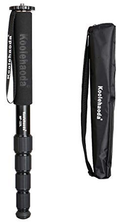 Koolehaoda Monopie Ligero de Viaje en Aluminio 5 Secciones, Diámetro del Tubo de 32 mm,Carga 10kg, para Cámara Compacta, Sin Espejo, DSLR