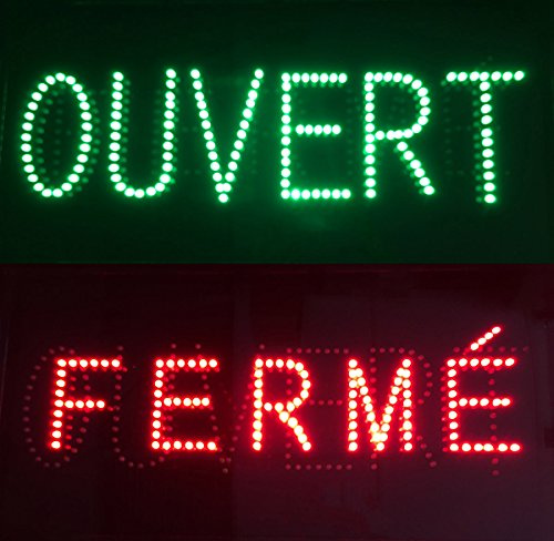 ADE LIGHT Enseigne lumineuse LED OUVERT/FERMÉ 60 x 30 cm Acier