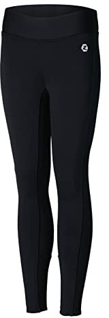 HORZE Kinder Winter Reitleggings Active, Thermo Reithose für Kinder mit Kniebesatz, Blau, 130