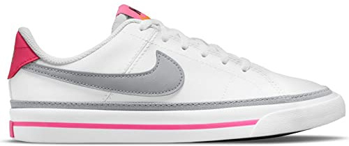 Nike Court Legacy, Chaussures de Gymnastique, White/LT Smoke Grey-Pink Prime-Kumquat, 38 EU