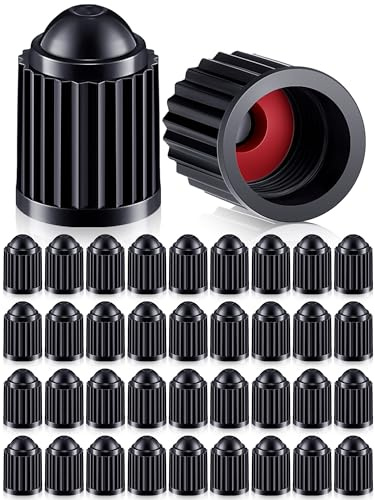 Nuanchu 500 Pack Valve Stem Caps Tire Caps Plastic Black Valve Tire Covers for Cars, SUVs, Bike, Bicycle, Trucks, Motorcycles, Dust Proof, with O Rubber Ring
