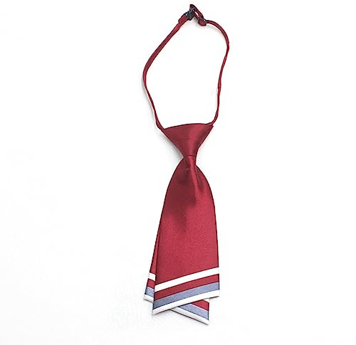 JKQBUX – Cravatta per donne, uniforme con cinghia a righe, regolabile, uniforme, già pronta, cravatta da collo per ragazze, accessori per lavoro e cerimonie, Rosso scuro, 7W*24L
