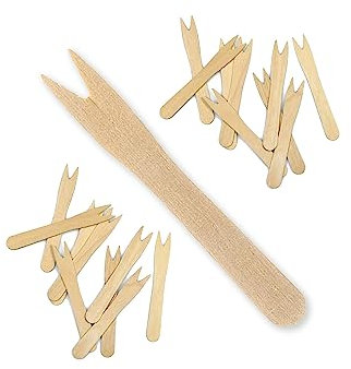 ONISM Forchette per patatine fritte in legno, legno di betulla, posate usa e getta, naturale, compostabili, salsiccia fritta, salsiccia al curry, 8,5 cm, 100 pezzi
