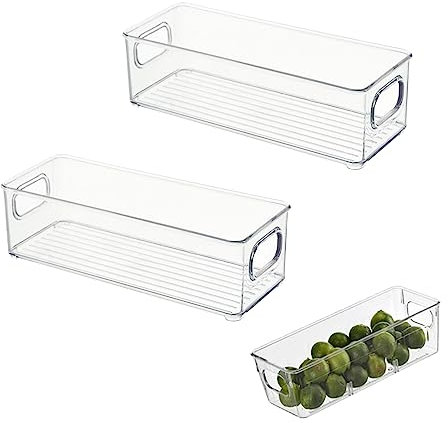 Eabdice 2 Stück Kühlschrank Organizer, Hochwertig Speisekammer, Kühlschrank Organizer Box, für Kühlschränke, Gefriertruhen und Schränke