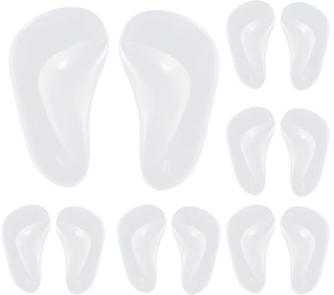 Anseom 6 Pairs Clear Gel Arch Support Insoles High Heel Inserts Cushion Pads Reusable Stick on Shoe Inserts Soft Silicone Orthopedic Flat Feet Insoles for Men and Women