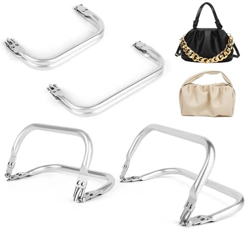 TNOMSNO 4 Pcs Marco de Bolsillo, Marco de Aluminio para Bolsos, Cierres Tipo U para Bolsos, Cierres de Bolso De Ganchillo En Aluminio, Cierre de Boquilla para Clutch para Accesorios de Monedero