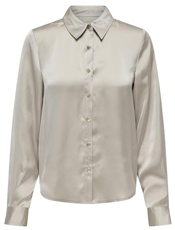 ONLY Onlzora Ls Satin Shirt WVN, Corde, S Femmes