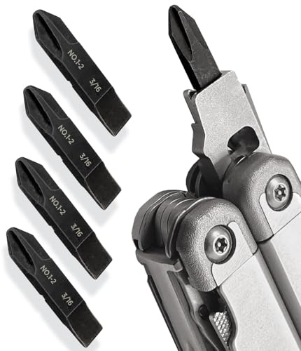 Galvanox Ersatz-Doppelendbits (#1–#2 Kreuzschlitz & 3/16 Schlitz) für Leatherman-Multitools (4er-Pack)