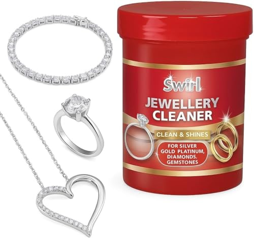 Jewellery Cleaner Solution Liquid 145ml – Cleaning Fluid for Gold Silver Platinum Diamonds Gemstones - Deep Clean Earrings Rings Watches & Costume Jewellery – Removes Dirt Oils Grime, Safe & Effective