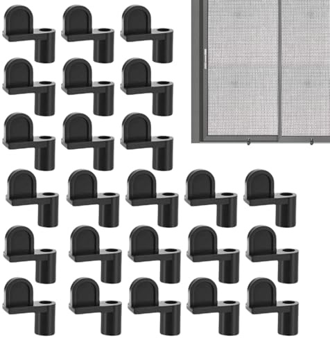 Clips para rejilla de ventana, 24 unidades, clips con tornillos, fijadores, resistente a la intemperie, asiento para protección de ventanas