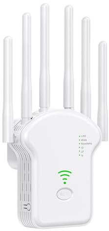 Amplificador de Señal WiFi, Extensor De Internet Inalámbrico, Amplificador WiFi Portátil con 1200Mbps Doble Banda para Exteriores, Oficina, Autocaravana Y Sótano