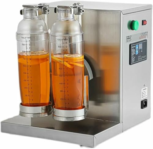 HOTAPEPU Máquina Automática De Agitador De Té De Burbujas, Máquina De Agitación De Acero De Acero Comercial De Doble Marco Eléctrico Temporizador De Timbre Digital Bebida De Café Cóctel De Café ~/