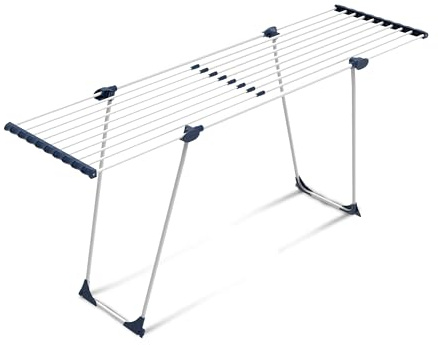 CasaSi® CasaFlex – Teleskop Wäscheständer 20m – ausziehbar & platzsparend – Wäscheständer Weiß aus legiertem Stahl für Kleidung, Bettwäsche und Handtücher