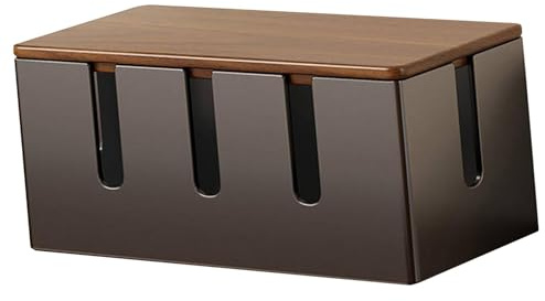 Sharplace Multiprise et boîte de rangement pour câbles, organisateur de câbles de sol protecteur, organisateur de bureau en bois pour appareil photo