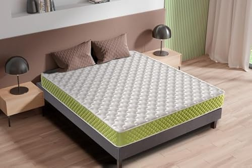 DAGOSTINO HOME BOUTIQUE COLLECTION Matelas Mousse 140x190 Evergreen - Ferme - Réversible - Côté Été/Hiver - H15 Cm