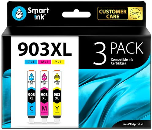 Smart Ink Kompatible Druckerpatronen als Ersatz für HP 903 XL 903XL (Blau, Rot, Gelb) 3 Multipack mit Neuester Chipversion Kompatibel mit HP Officejet Pro 6960 6970 All-in-One Officejet 6950 Drucker