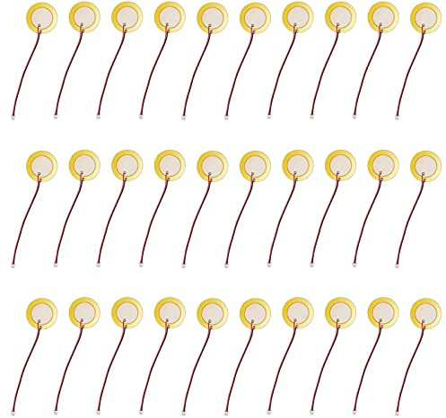 Zeaying 30 stycken piezo element sommar, 27 mm akustiska pickups, omvandlare, skivplockningsnummer, trigger-summer, för klockor, gitarrer, elektroniska dörrklockor