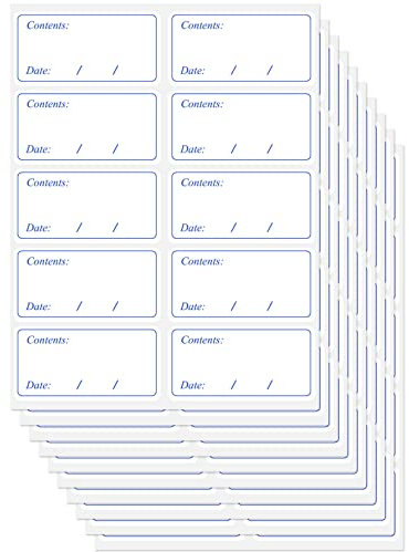 100 Pcs Freezer Labels Easy Peel Off, Food Labels Stickers, No Sticky Residue Fefrigerator Date Label Stickers(Blue) (100)