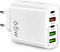 AXFEE 65W Multi AXFEE USB C Ladegerät, 5 Ports Mehrfach Ladegerät mit USB-C und USB-A, 65W Schnellladegerät PD 3.0 Power Adapter USB Netzteil für iPhone 14 Pro Max 13