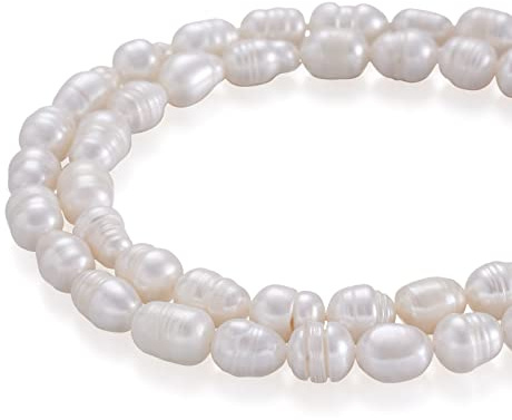 Fashwelry 60 + naturliga odlade sötvattenspärlor pärlor snäckformade pärlor ovala pärlor, distanspärlor för bröllopssmycken, örhängen, armband
