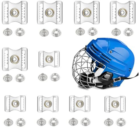 10 Sets Sporthelm Reparaturset Helm Druckknopf Edelstahl Helme Schnalle Helm Kinnriemen Adapter Helme Zubehör 5 Sets 20x26mm und 5 Sets 28x34mm für Fußball Baseball Hockey