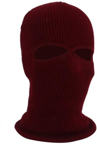 QYWT Sturmhaube, Gesichtsmaske, Winddicht, für Motorrad, Radfahren, Ski, Helm, Unisex, Winter-Nackenwärmer für Männer/Frauen,Rotwein