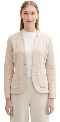 TOM TAILOR Damen 1038703 Blazer, 36844-Sand Stone Beige Melange, S