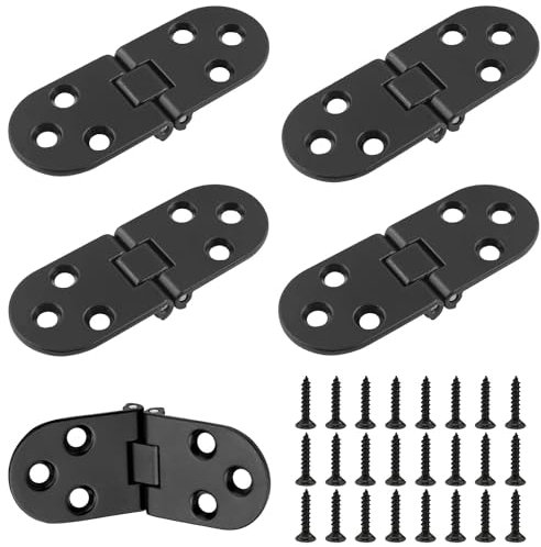 Sunshine Smile Edelstahl Scharniere Klappbar 80mm × 30mm, 2 Blätter, Schwarz, Poliert, Lackiert, Modern, Türhalterung (4 Stück)