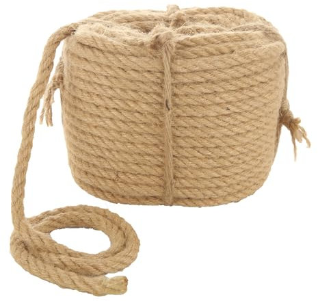 ASelected Cuerda de Yute Natural de 30 m x 10 mm, Cuerda de sisal para rascar Gatos, jardín, reparación de árbol de Gato (marrón)