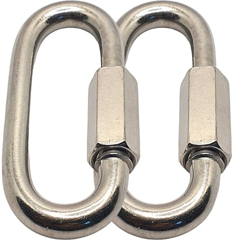 Quick Chain Link Repair Carabiner, Marine A4 Stainless Steel 316 Shackle (M8x80mm -2pcs)