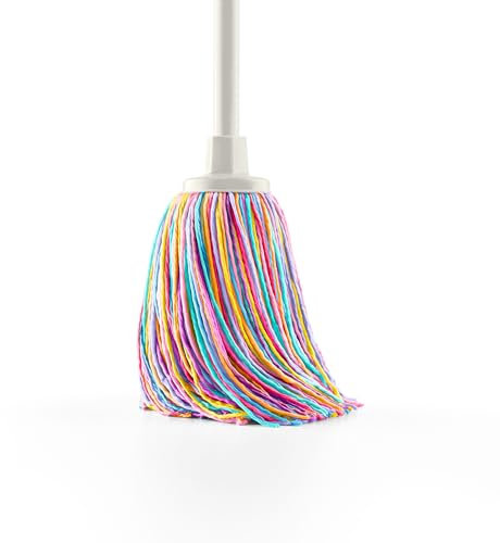 Happy Rainbow - Fregona de Microfibra reciclada Super Absorbente con Rosca Universal Cabezal Extragrande 22 cm sostenible y Resistente para Limpieza de Suelos y hogar