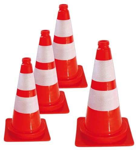 AUA SIGNALETIQUE - Cône De Signalisation Réfléchissant Classe 2 - Hauteur 50 cm - Base Non lestée - Cône de sécurité Chantier K5A (4)