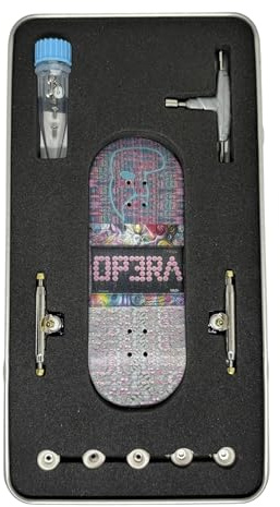 LEEFAI Tastiera professionale da 34 mm, set completo 34 x 96 mm, tavola in legno di acero, stampa UV, grafica, camion per skateboard con dita 4.0 e 5 ruote in uretano, Op3ra V3, floreale
