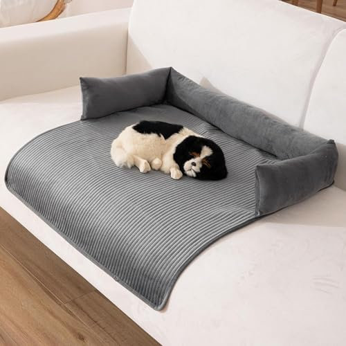 bangminda Hundebetten Hundekissen Hundedecke Sofa mit Rand Sofaschutz Hundebett für Sofa waschbar Hundekissen Couchkissen Hundematte Flauschiges Hundebett Hundekissen (Grau, 75 x75 cm)