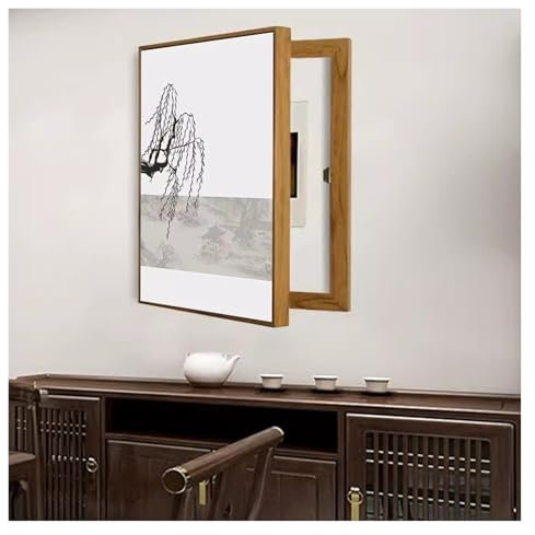 Distribution Box Decorative Cover Vertical Wall Mounted Switchboard Cover Electricity Meter Box Hanging Painting Dining Room(D,30x40cm)