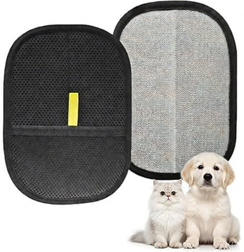 Pet Hair Remover Gloves 2 Pack for Dogs & Cats with Comb & Hooks