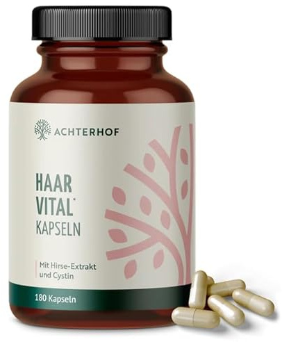 Haar Vital Kapseln 180 Stück | mit Hirse-Extrakt, Zink, Kupfer und Biotin | abgestimmte Nährstoffkomination | Achterhof