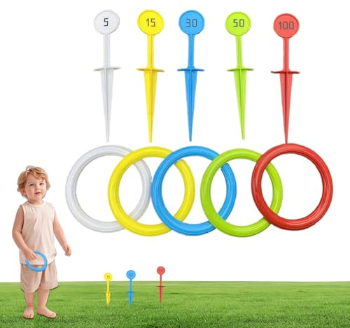 Juego De Lanzamiento De Anillos Al Aire Libre - Juegos Interactivos Infantiles para Jardín,Actividades para Familias Amigos Fiestas Interior Playa Casa Lago Césped Picnic