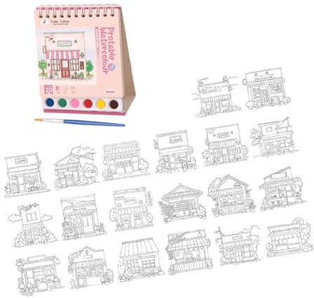 Bloc de dessin artistique portable comprenant peinture et pinceau, reliure à double bobine, livre de croquis à l ' aquarelle pour artistes, peinture pour, bloc de dessin portable à l ' aquarelle à