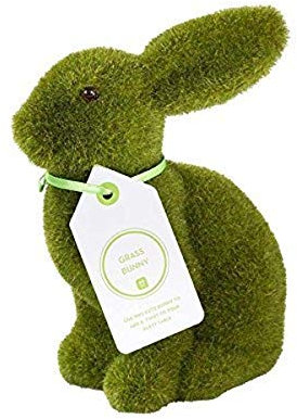 Décorations de Table de Pâques Lapin en Herbe Artificielle | Figurine de Lapin en Mousse de 15 cm | pour Pâques, Anniversaire d'enfants, thé du chapelier Fou, thème Alice au Pays des Merveilles
