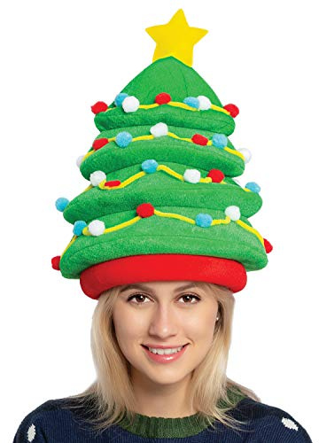 JOYIN Plush Christmas Tree Hat for Festive Party Dress Up Celebrations, Winter Party Favor, Christmas Decorations, Beanie Costume Accessories